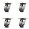 Service Caster 4 Inch Heavy Duty Thermoplastic Rubber Caster Set with Roller Bearings, 4PK SCC-35S420-TPRRF-4 - alternate 1